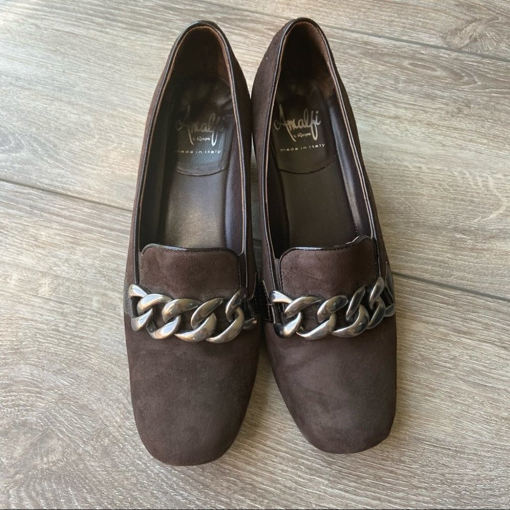 AMALFI  BY RANGONI Serge Chain Suede Loafer Pump - Picture 2 of 11